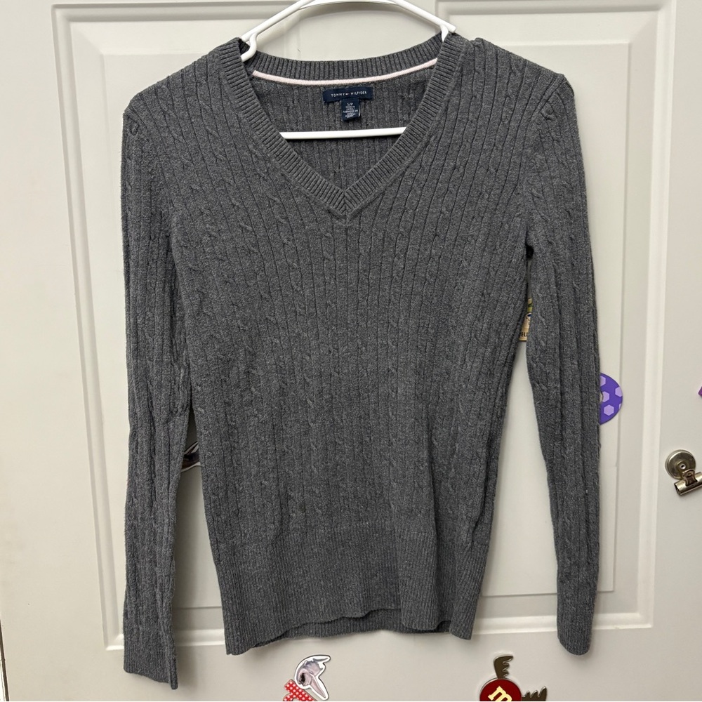 Tommy Hilfiger Charcoal V-Neck Sweater